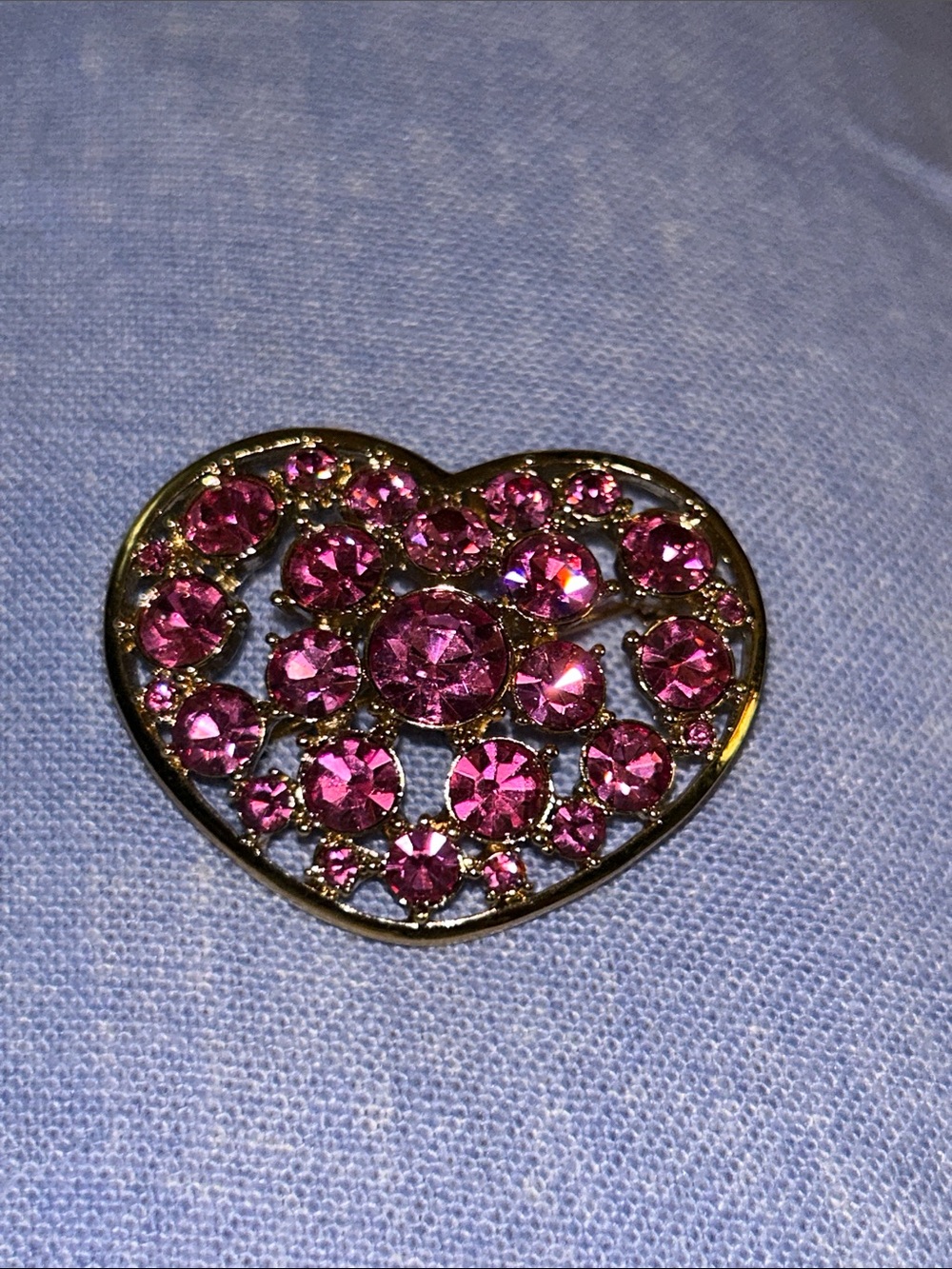 Pink Crystal Heart Brooch - Women Jewelry